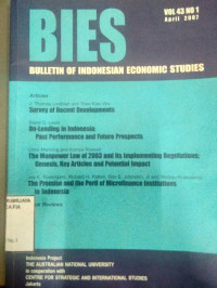 BIES: Bulletin of Indonesian Economic Studies Vol.43, No.1, April 2007