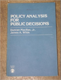 Policy Analysis for Public Decisions