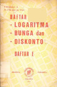 Daftar Logaritma, Bunga dan Diskonto Daftar E