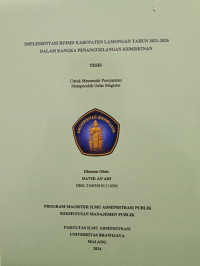 Image of IMPLEMENTASI RPJMD KABUPATEN LAMONGAN TAHUN 2021-2026  DALAM RANGKA PENANGGULANGAN KEMISKINAN