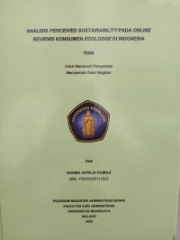 Image of ANALISIS PERCEIVED SUSTAINABILITY PADA ONLINE REVIEWS KONSUMEN ECOLODGE DI INDONESIA