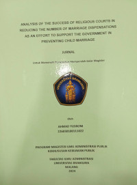 Image of Analysis of the Success of Religious Courts in Reducing the Number of Marriage Dispensations as an Effort to Support the Government in Preventing Child Marriage