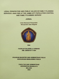Image of Legal Perspective and Public Values in Family Planning Services: Analysis at the Jambi City Population Control and Family Planning Service