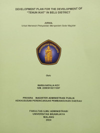 Image of DEVELOPMENT PLAN FOR THE DEVELOPMENT OF “TENUN IKAT” IN BELU DISTRICT