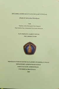 DINAMIKA KEBIJAKAN UANG KULIAH TUNGGAL : Studi di Universitas Brawijaya