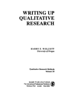 Writing Up Qualititative Research Volume 20