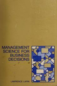Image of Management Science For Business Desicions