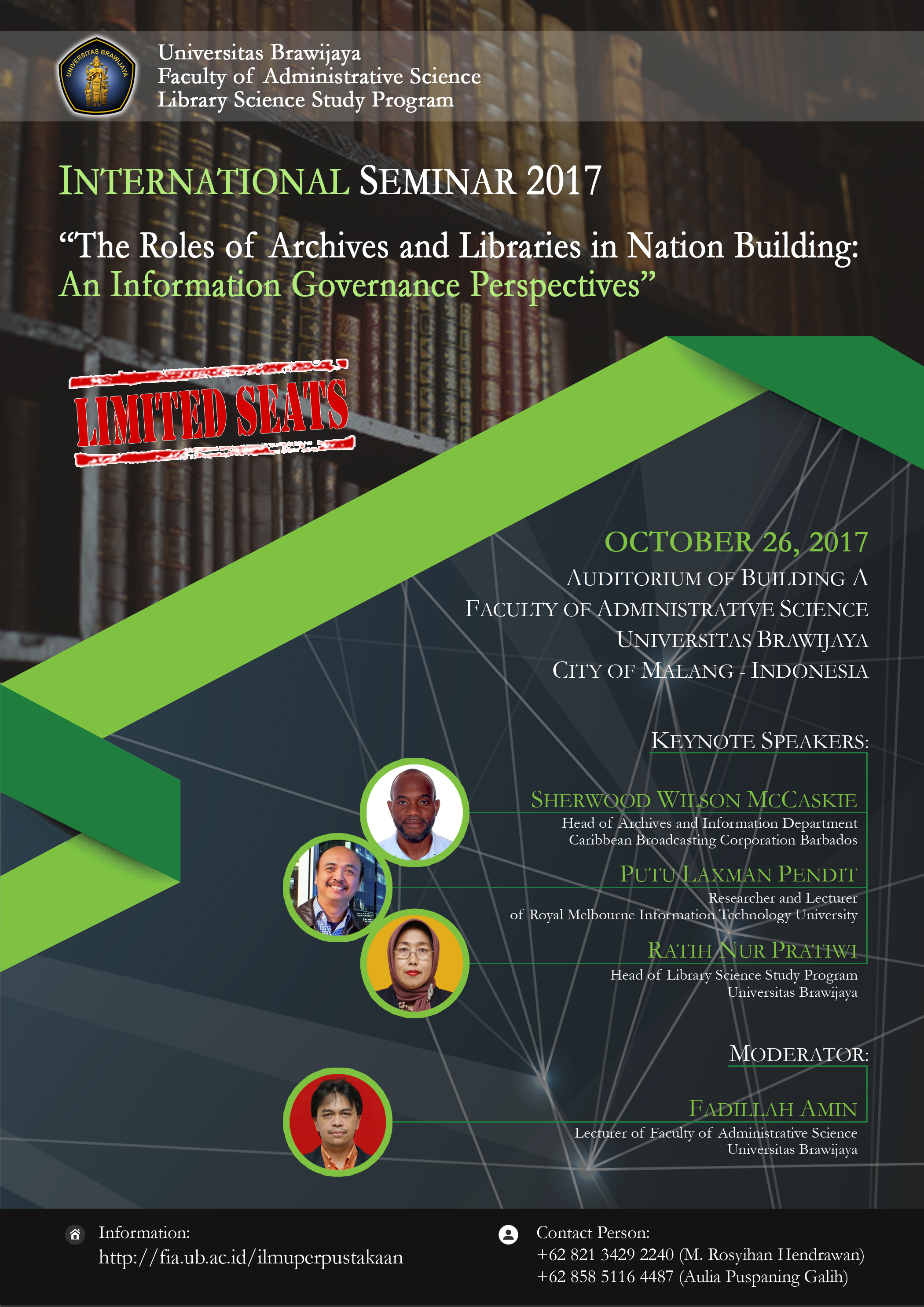 Seminar Internasional “The Roles Of Archives And Libraries In Nation Building : An Information Governance Perspectives”