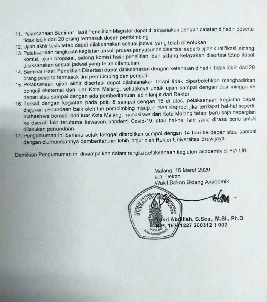 Pengumuman Pelaksanaan UTS Dan Kegiatan Akademik Semester Genap 2019/ ...