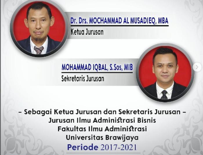 Ketua dan Sekretaris Terpilih FIA UB Periode 2017-2021