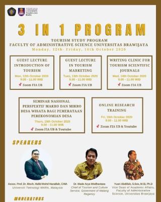 3 IN 1 PROGRAM 
Tourism Study Program 
Faculty Of Administrative Science Universitas Brawijaya 