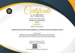 Sertifikat UBPSA (Universitas Brawijaya Public Service Awards)  2022