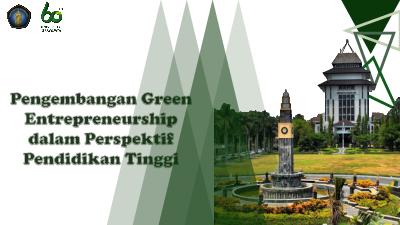 Pengembangan GREEN ENTERPRENEURSHIP 2.0