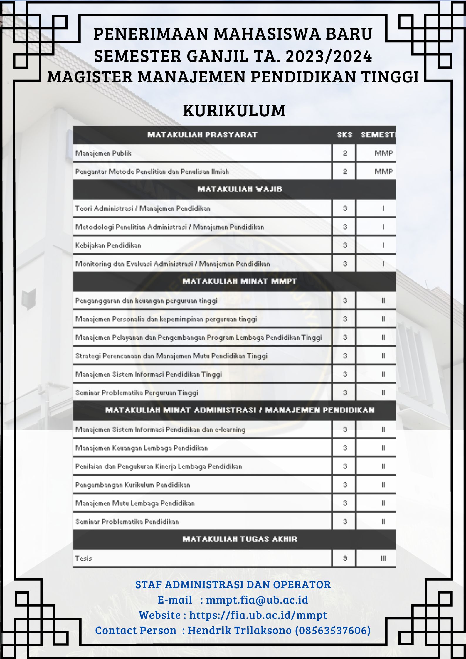 Penerimaan Mahasiswa Baru Program Studi Magister Manajemen Pendidikan ...