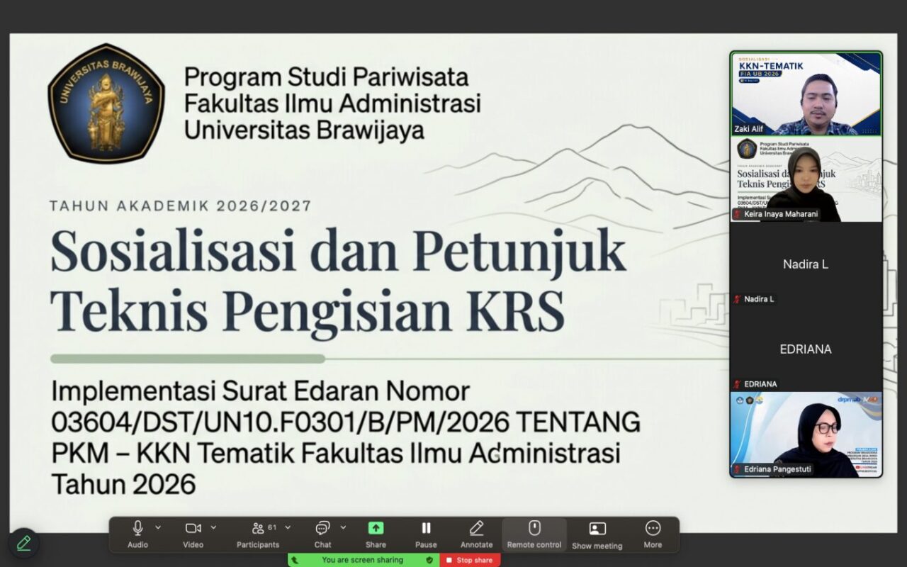 Sosialisasi dan petunjuk pengisian KRS Pariwisata